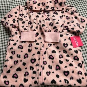 Fabkids Pink Heart Leopard Kids Onesie
